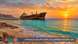 کشتی به‌گل‌نشسته رمچاه قشم: ماجرا، خطرها و جایگزین‌های امن برای عکاسی و تفریح ساحلی